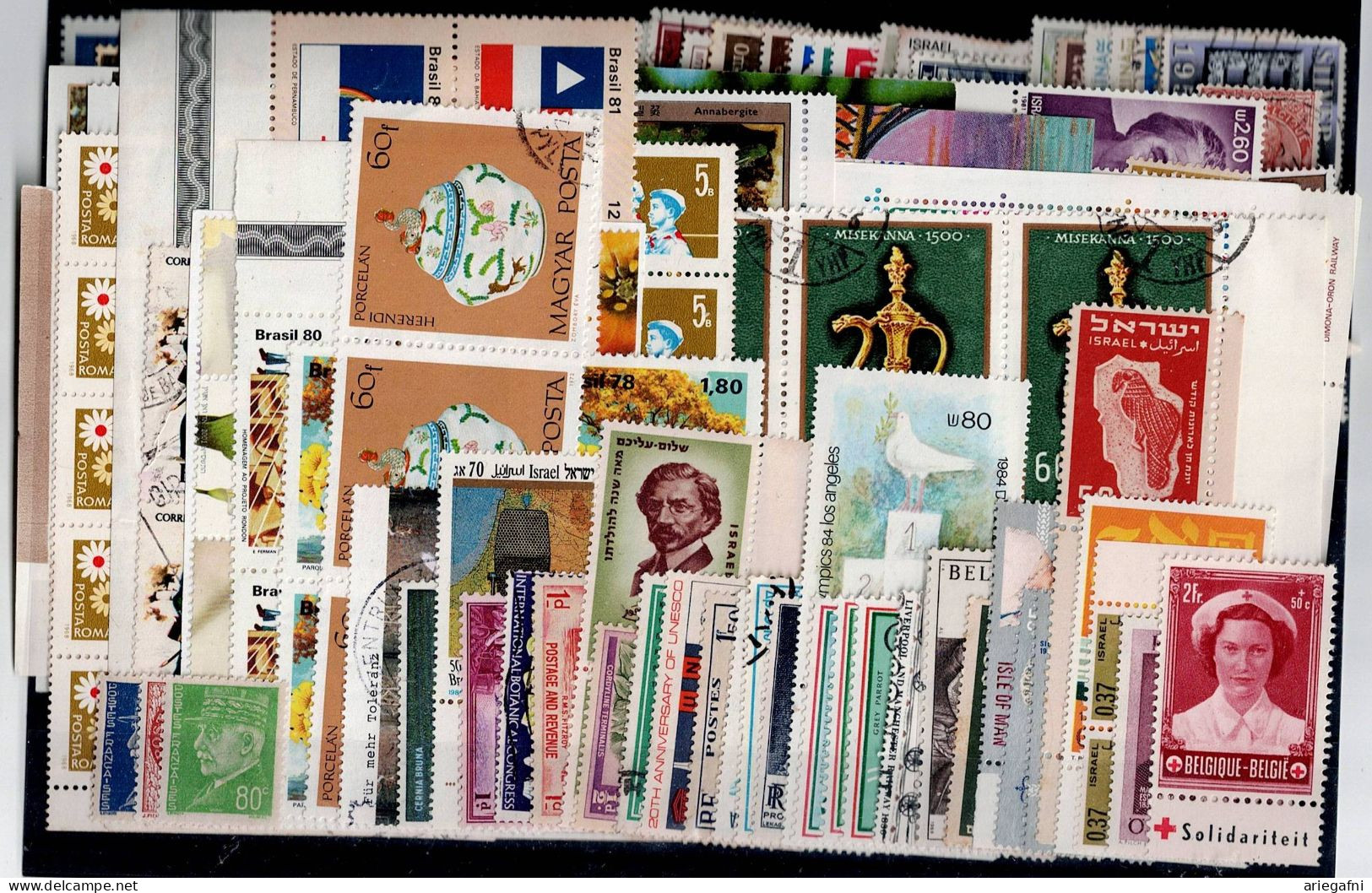 LOT OF 258 STAMPS MINT+USED+16 BLOCKS MI- 80 EURO VF!! - Collections (sans Albums)
