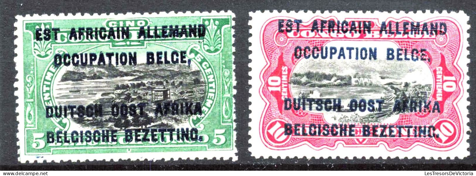 Timbre - Ruanda Urundi - COB 28/35* - 1916 - Surchargé En Typographie - Type B - Cote 86 - Neufs