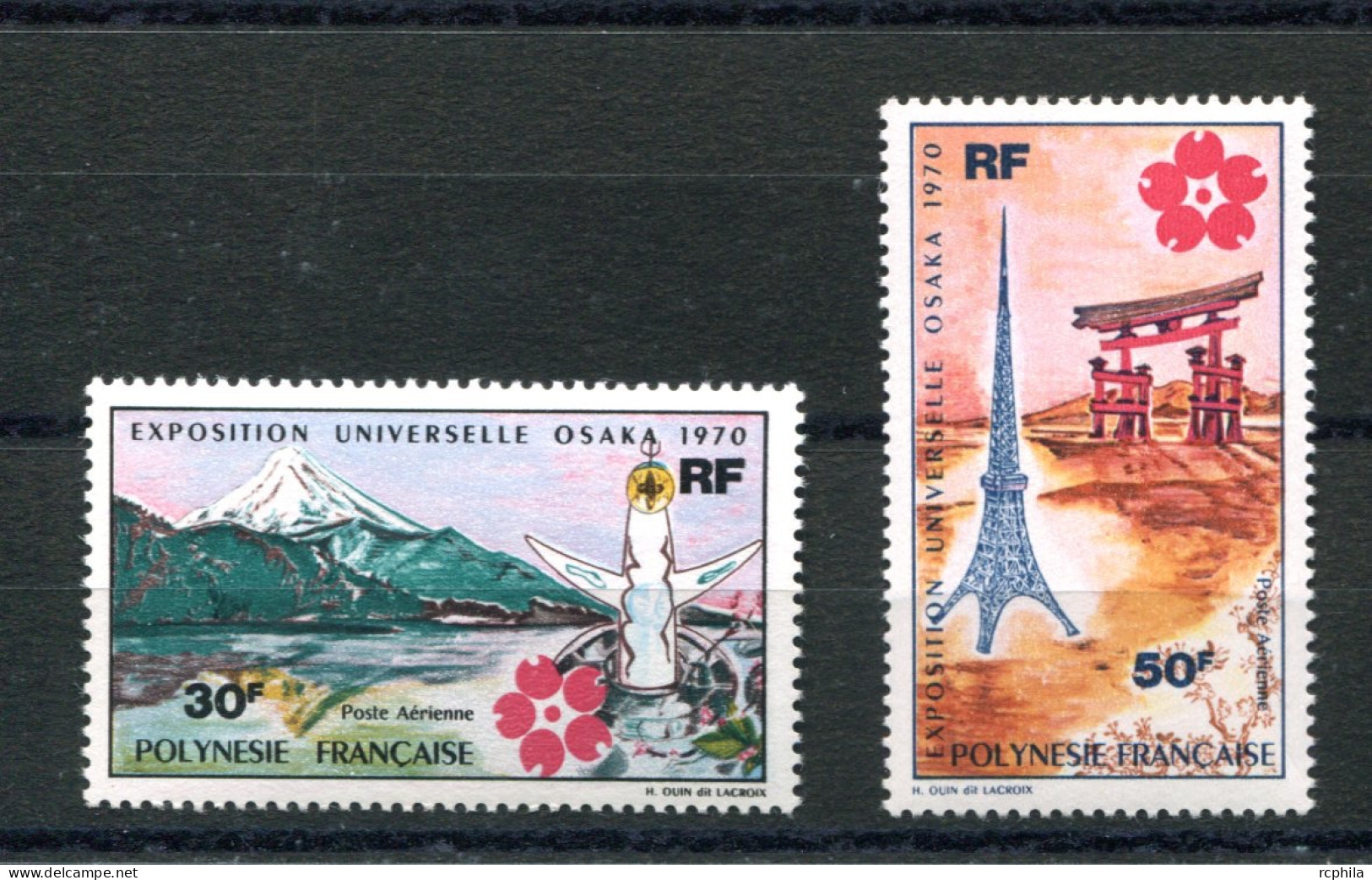RC 25813 POLYNÉSIE COTE 72€ PA N° 32 / 33 EXPOSITION UNIVERSELLE D'OSAKA JAPON NEUF ** MNH TB - Unused Stamps