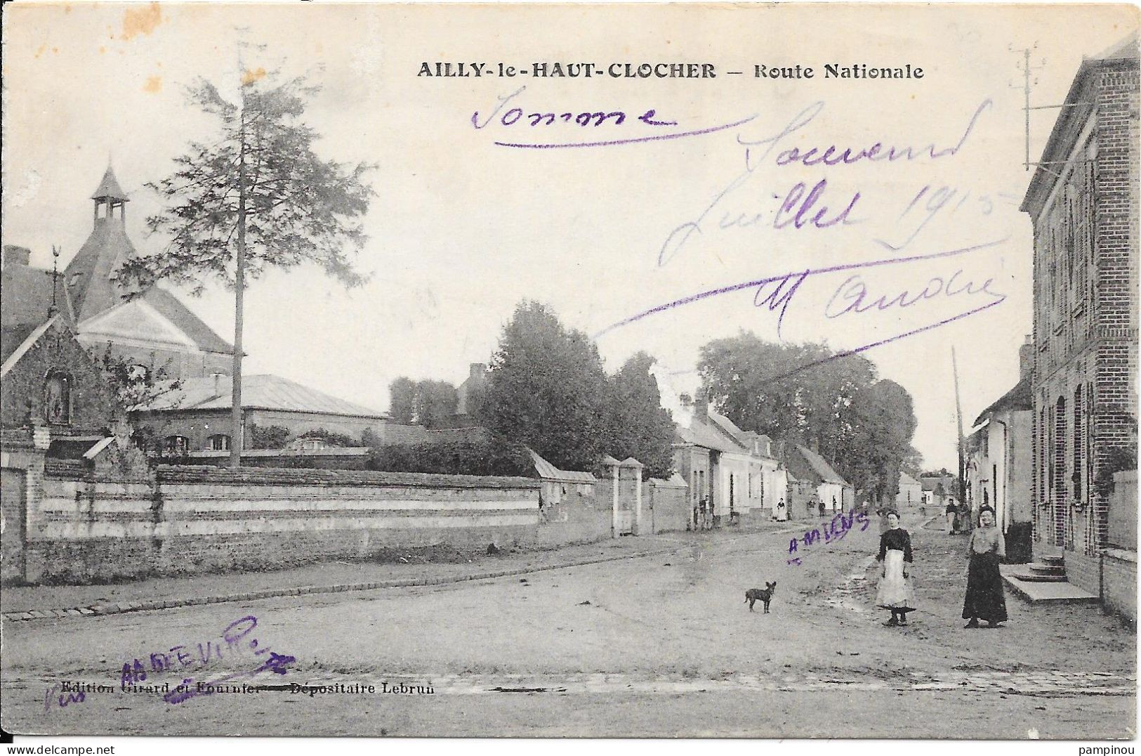 80 AILLY LE HAUT CLOCHER - Route Nationale - Animée - Ailly Le Haut Clocher