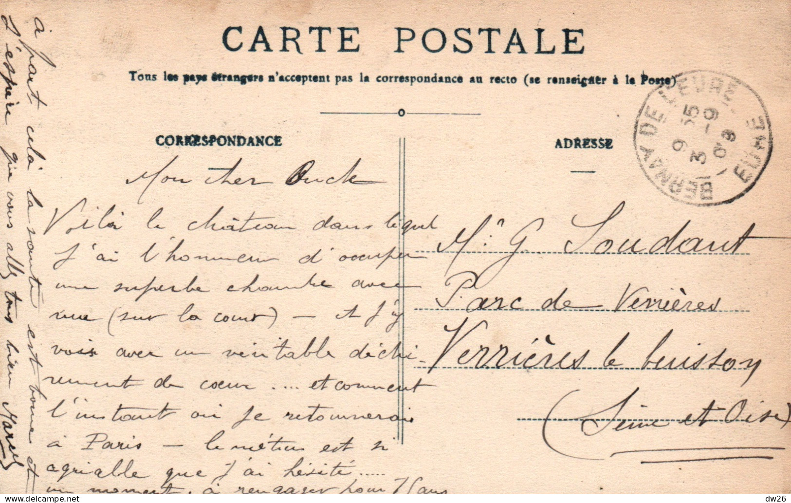 Bernay (Eure) La Caserne Turreau, Militaires à La Grille D'entrée - Carte N.G. De 1909 - Casernes