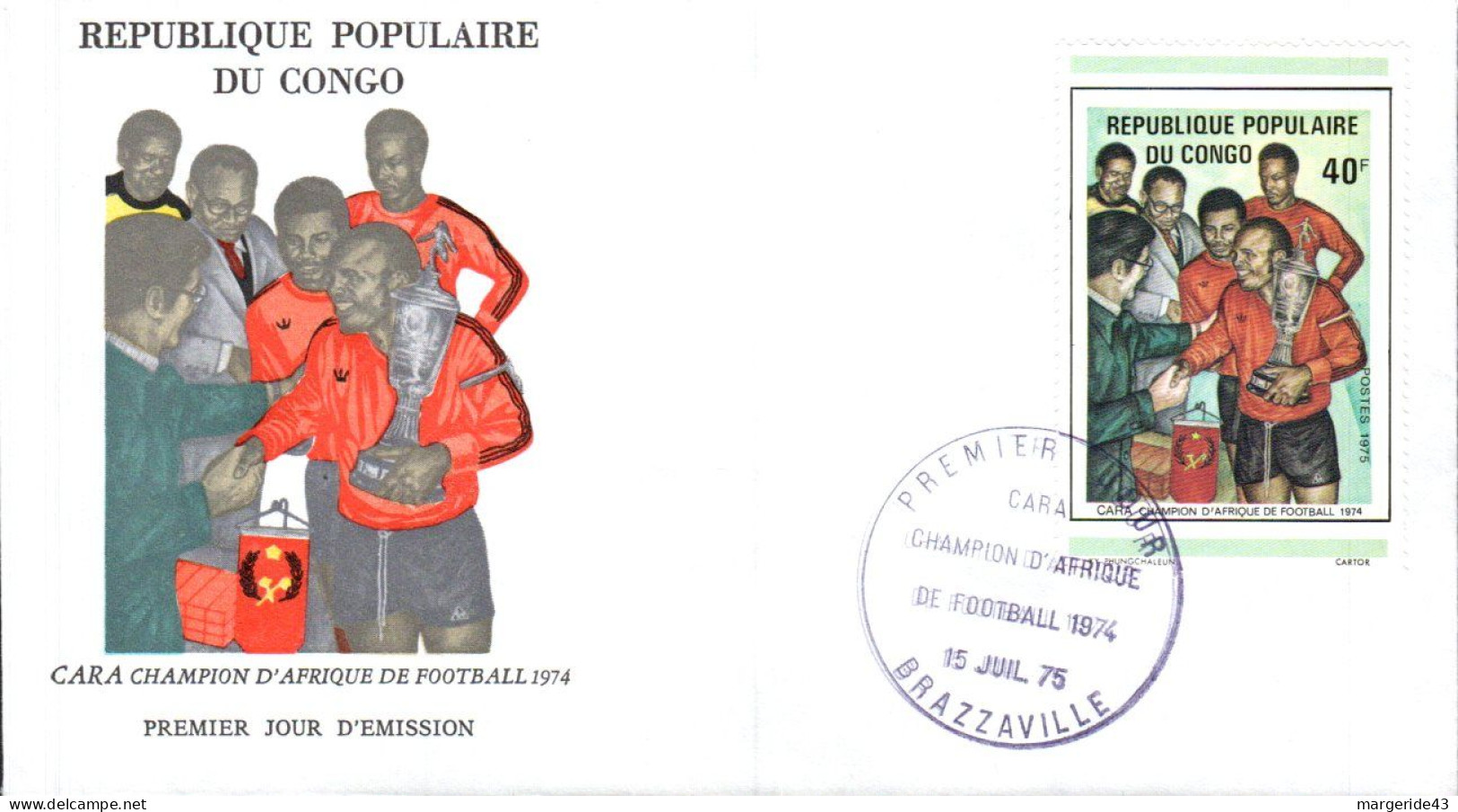 CONGO FDC 1975 CHAMPION D'AFRIQUE DE FOOTBALL - FDC