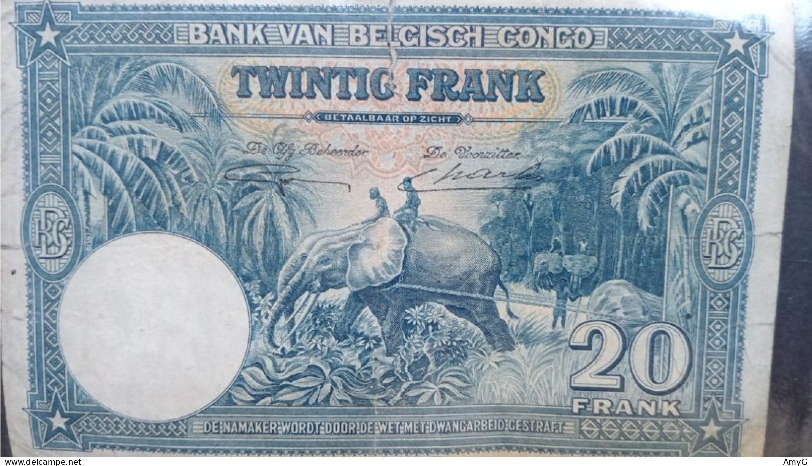 1946 Bank Of Congo Belgium 20 Francs - Other - Africa