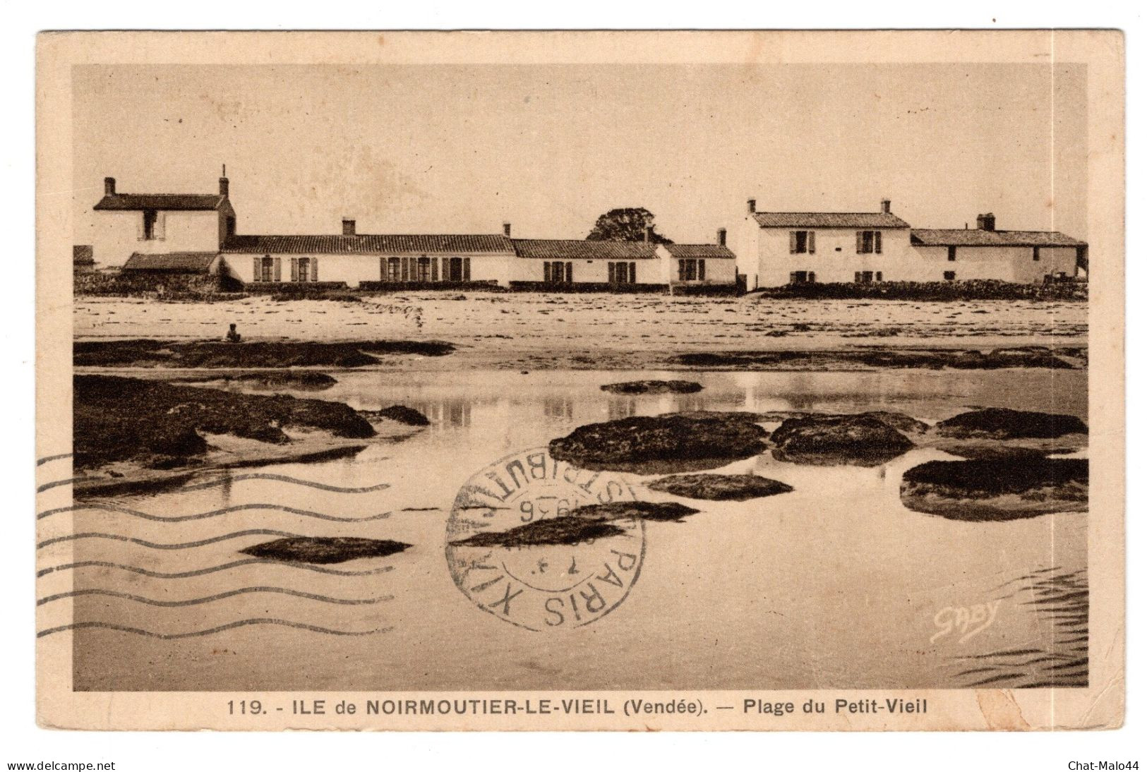 Ile De Noirmoutier-le-Vieil (Vendée). Plage Du Petit-Vieil. CP En Noir Et Blanc. Editions Gaby/G. Artaud, Nantes - Noirmoutier