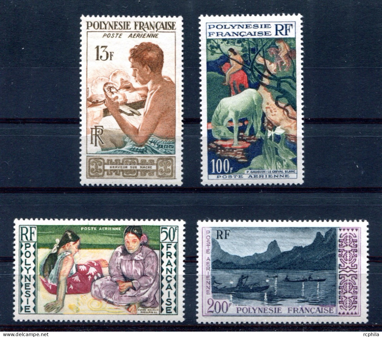 RC 25822 POLYNÉSIE COTE 85,50€ PA N° 1 / 4 PREMIERE SÉRIE POSTE AERIENNE NEUF ** MNH TB - Unused Stamps