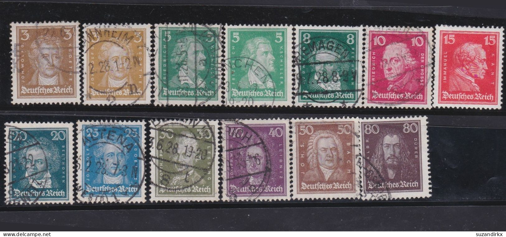 Deutsches Reich  -     Michel   -  385/397      -   O  (391: *)      -    Gestempelt - Used Stamps