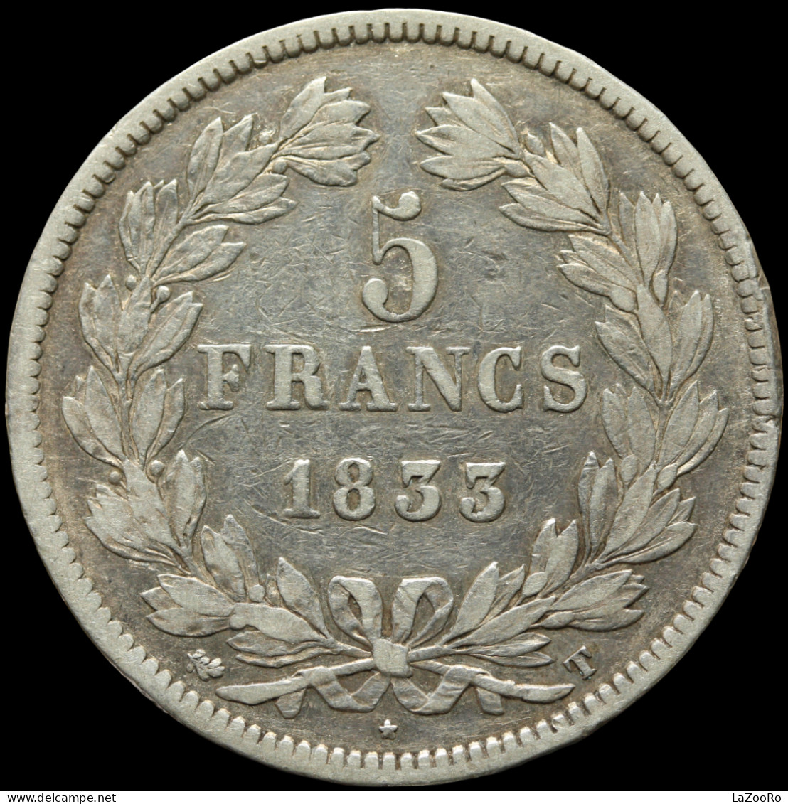 LaZooRo: France 5 Francs 1833 T VF - Silver - 5 Francs