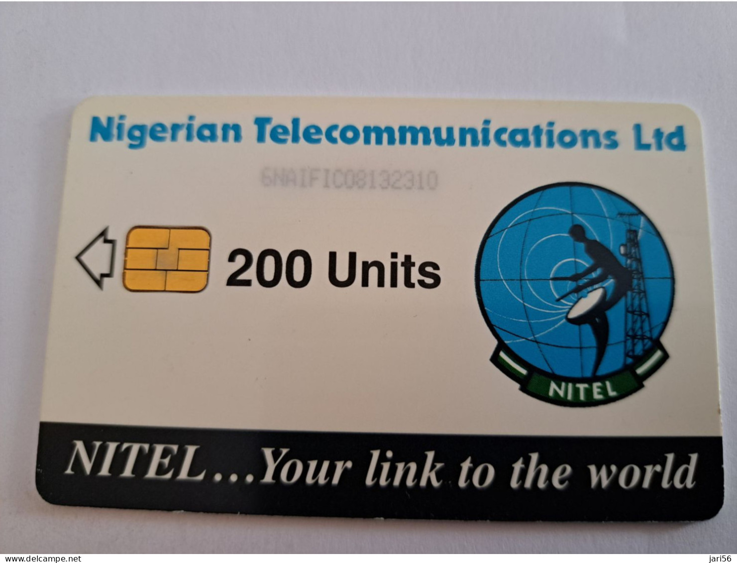 NIGERIA CHIPCARD/ 200 UNITS/NITEL YOUR LINK TO THE WORLD /  SATELITE DISH    **15462** - Nigeria