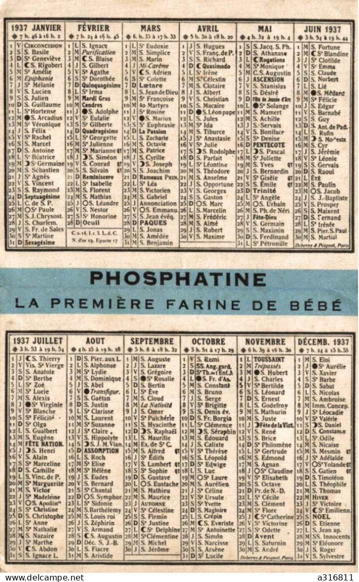 Calendrier 1937 - Petit Format : 1921-40