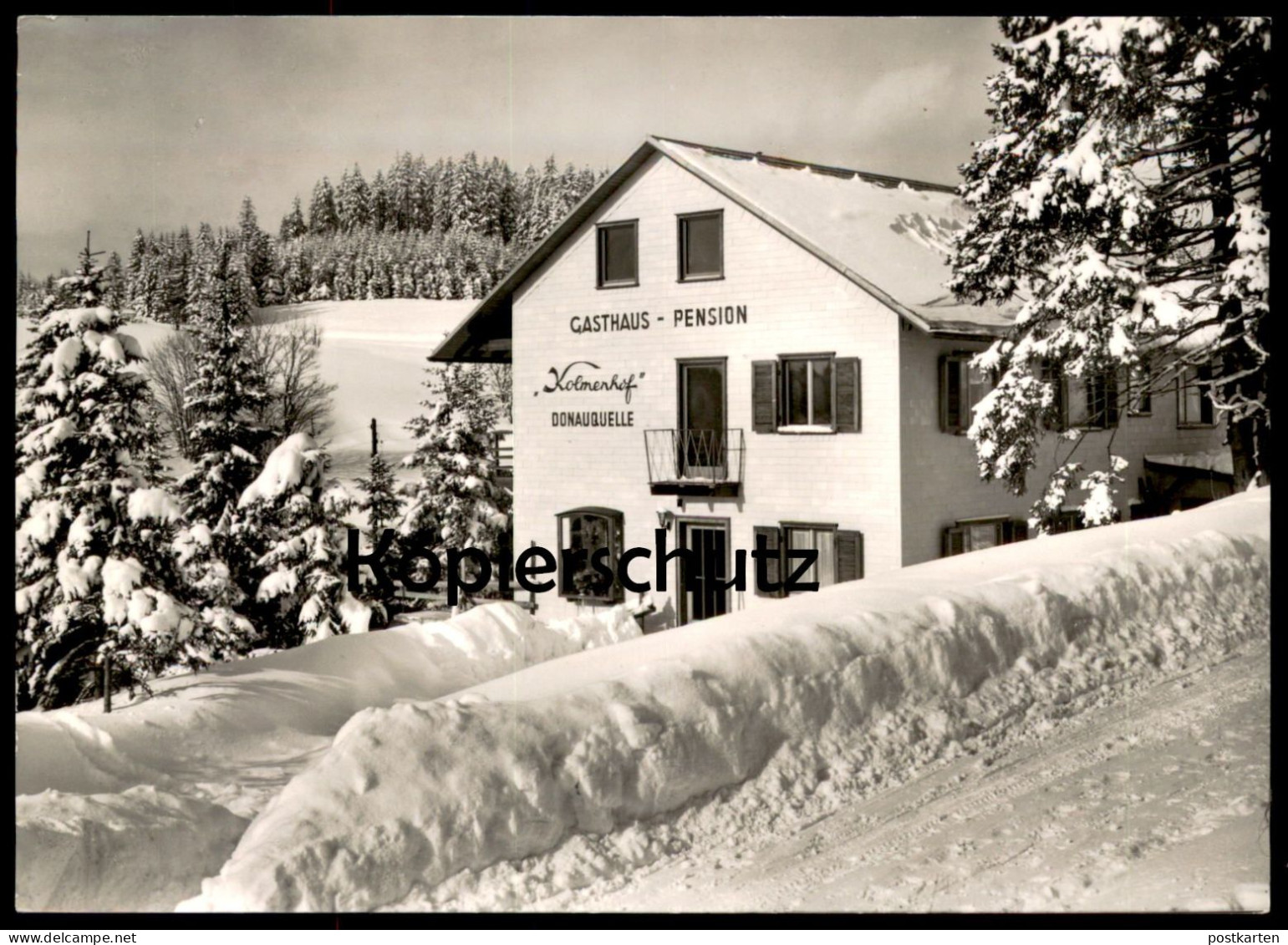 ÄLTERE POSTKARTE FURTWANGEN GASTHOF PENSION KOLMENHOF DONAUQUELLE BESITZER FAMILIE DOLD WINTER SCHNEE Ansichtskarte AK - Furtwangen