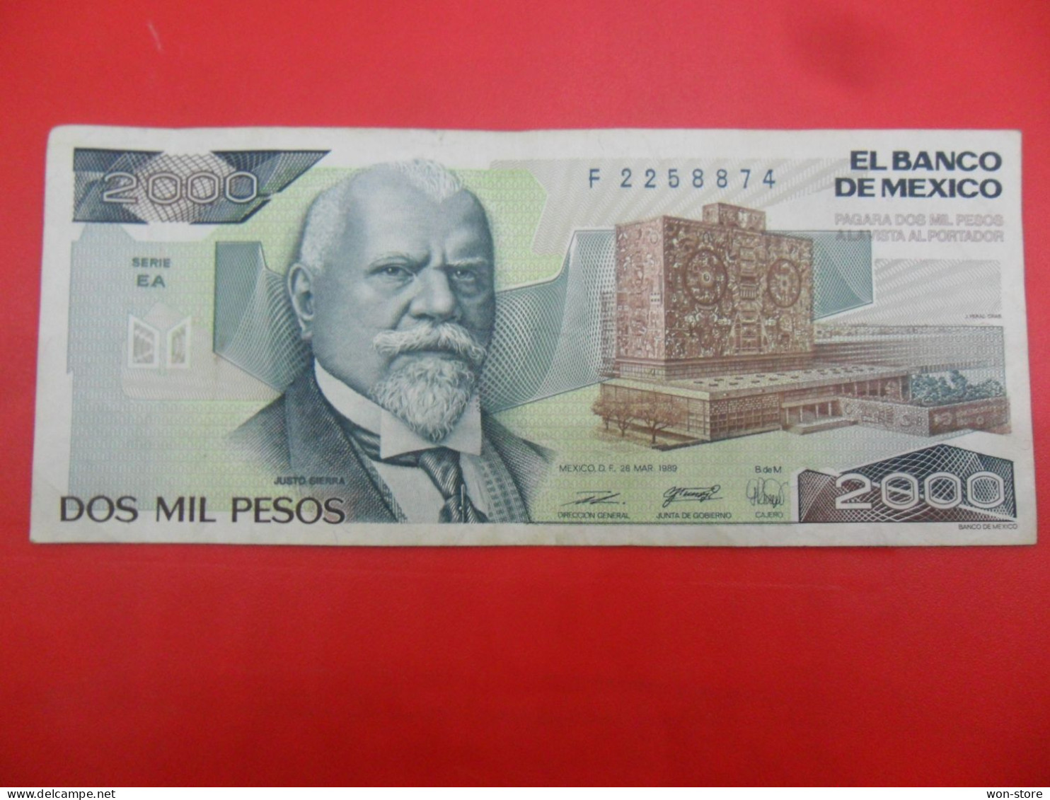 5441 - Mexico 2,000 Pesos 1989  - P-86c.8 - Mexique
