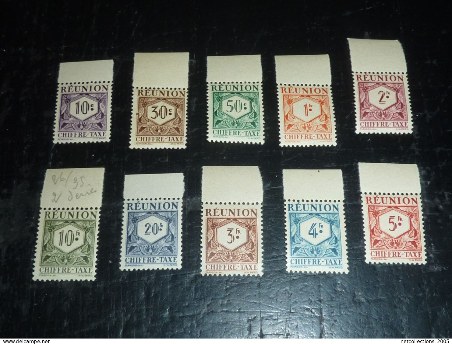 REUNION TIMBRE TAXE 1947 N°26/35 CHIFFRE-TAXE - NEUF SANS CHARNIERE (20/09) - Timbres-taxe