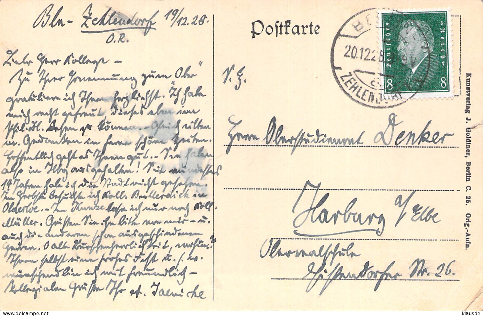 Berlin-Zehlendorf - Aue Gel.1928 - Zehlendorf