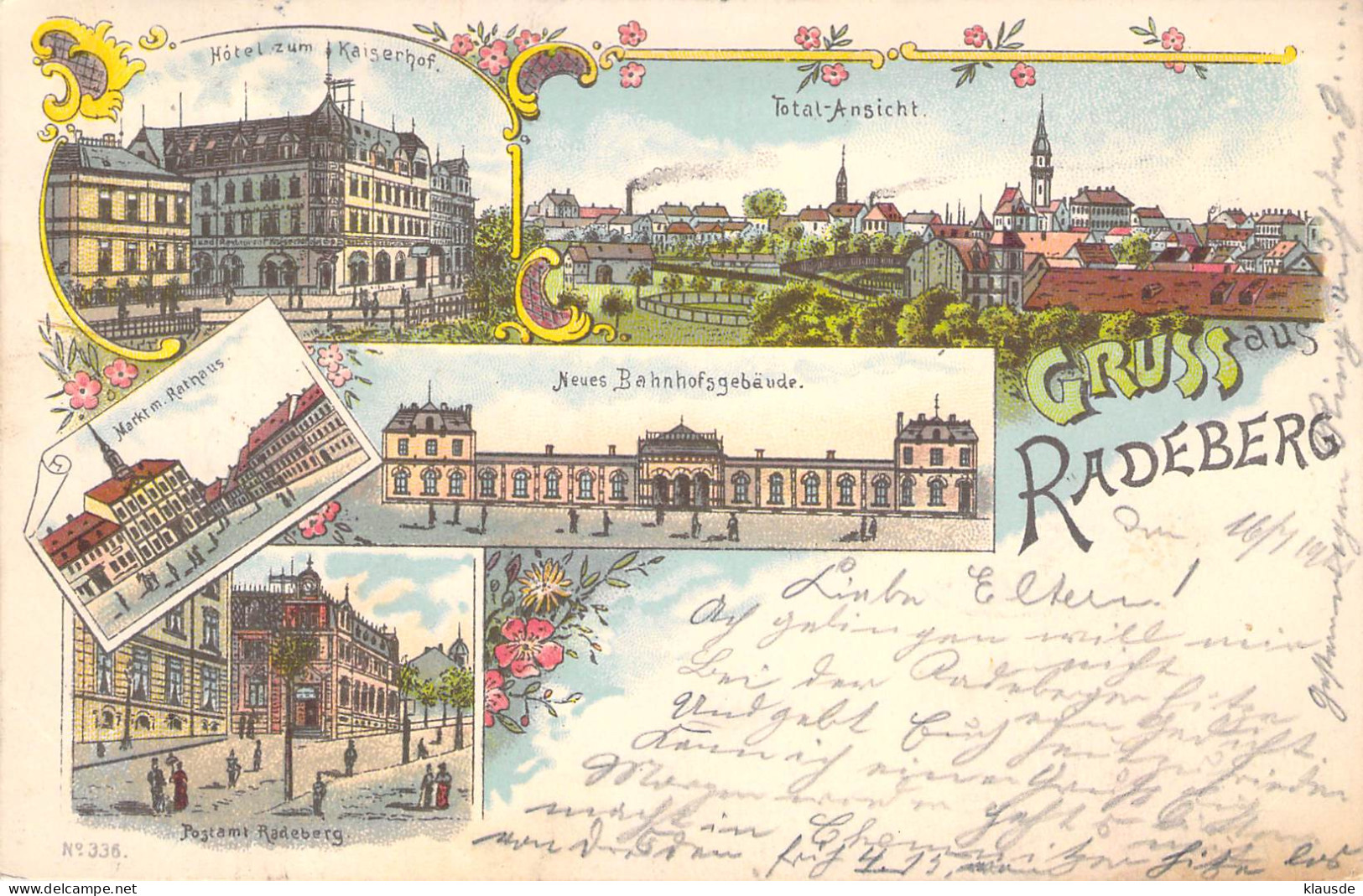 Gruß Aus Radeberg Mehrbild Litho Gel.1901 AKS Bahnpoststempel - Radeberg