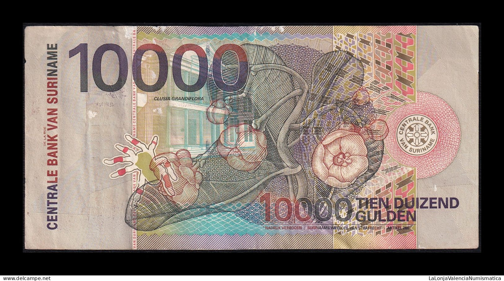 Surinam Suriname 10000 Gulden 2000 Pick 153a Mbc Vf - Surinam