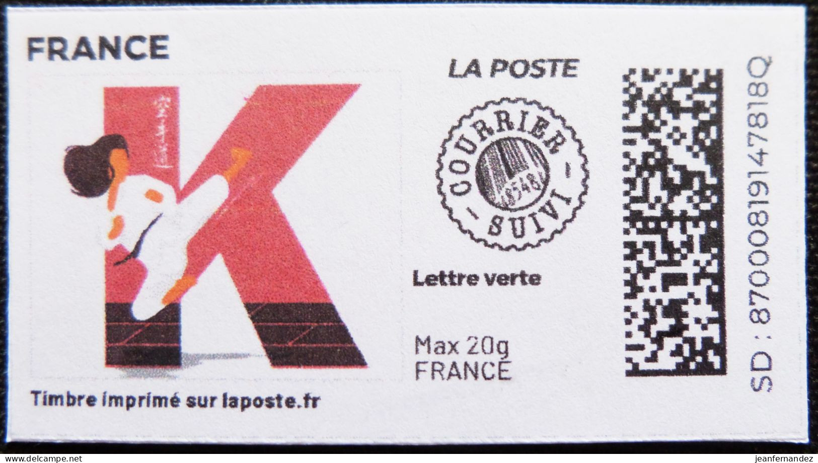 France > Personnalisés Sport K Karaté Lettre Suivie - Timbres à Imprimer (Montimbrenligne)