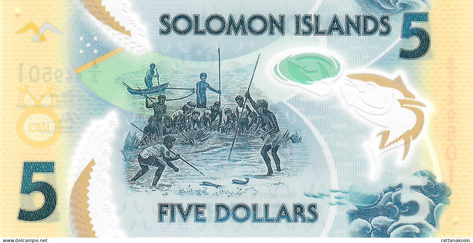 SOLOMONS ISLANDS NLP 5 DOLLARS 2019 #A/2  UNC. - Isola Salomon