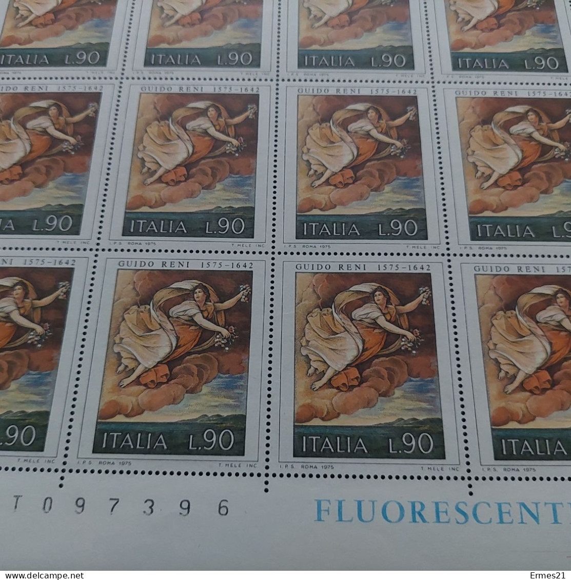 Francobolli 1975. Guido Reni. Condizioni Eccellenti. Nuovo. Valore Lire 90×25pz. - Feuilles Complètes