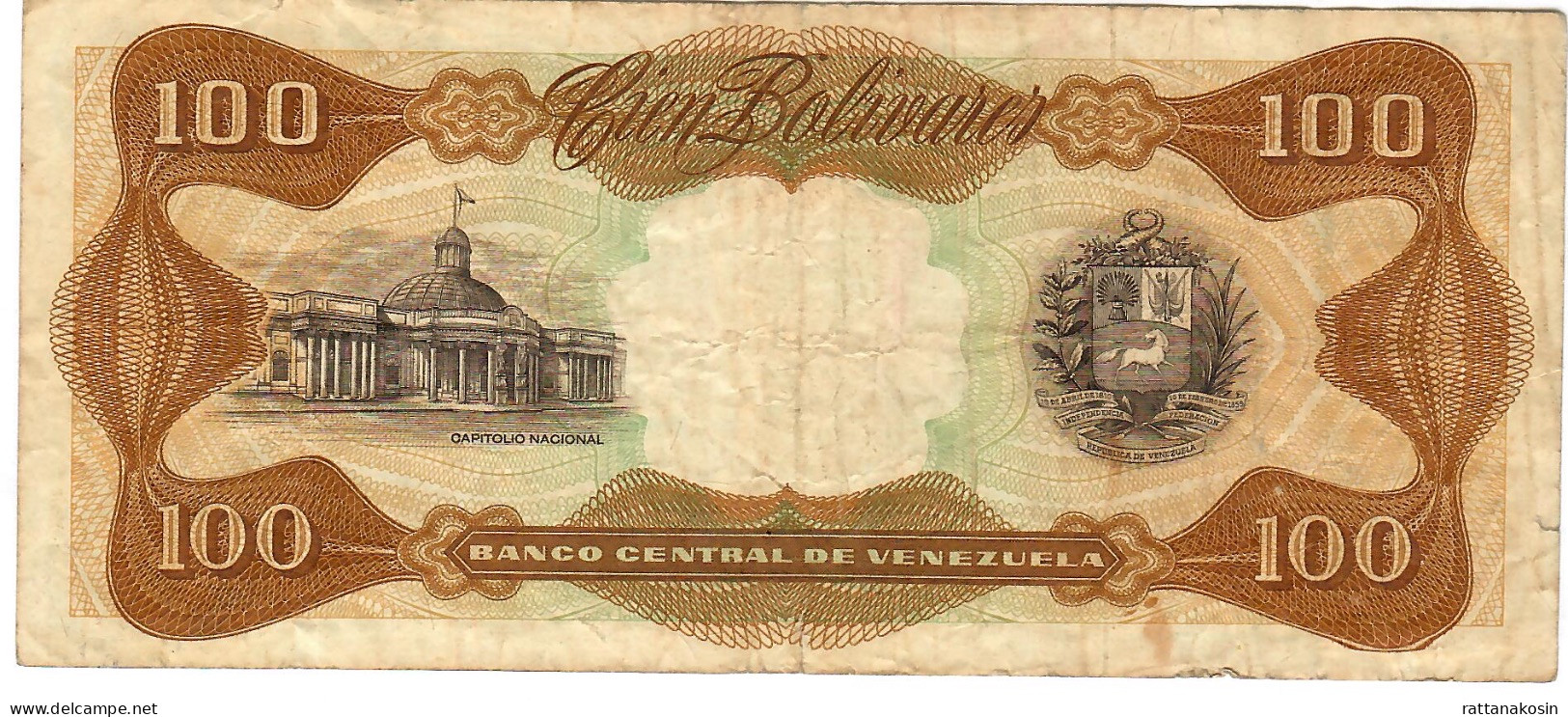 VENEZUELA P55b 100 BOLIVARES 5 MARCH 1974  #G     FINE NO P.h. - Venezuela