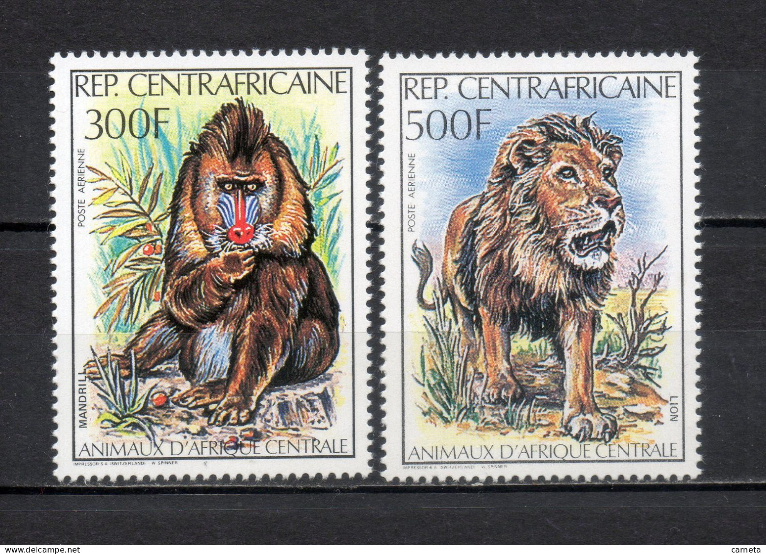 CENTRAFRIQUE PA N° 255 + 256   NEUFS SANS CHARNIERE COTE 8.50€    SINGE ANIMAUX FAUNE - Centrafricaine (République)