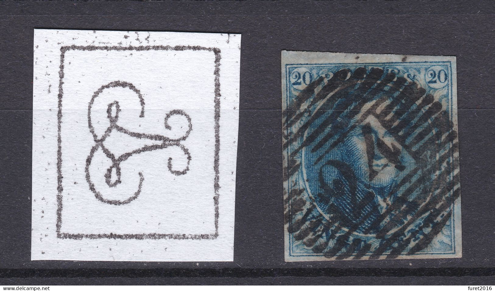 N° 4 Margé : 24 BRUXELLES Papier Parcheminé - 1849-1850 Medaillen (3/5)