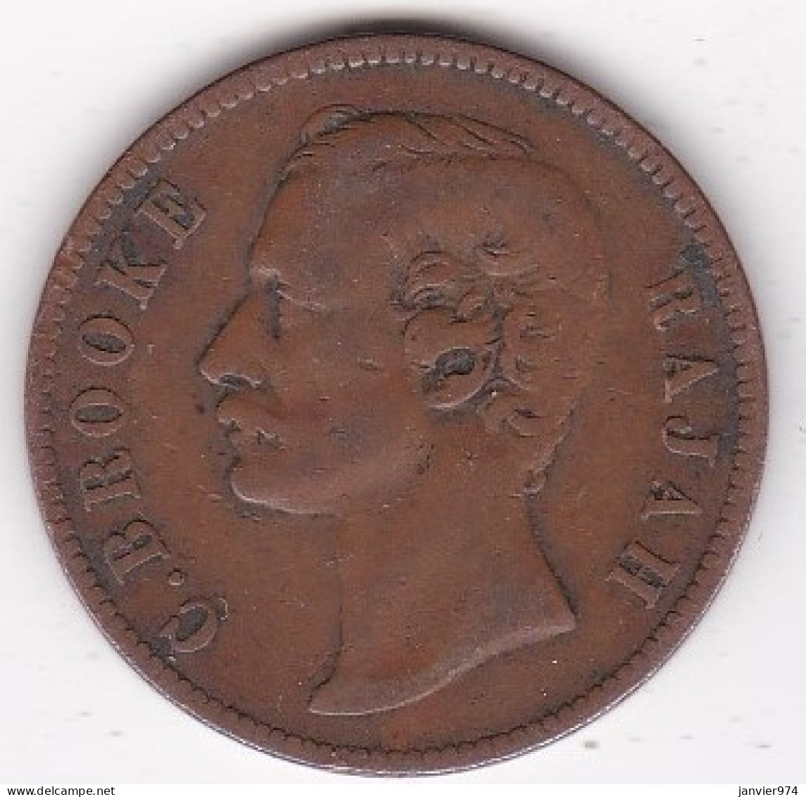 Sarawak . One Cent 1870 . C. BROOKE RAJAH. KM# 6 - Maleisië