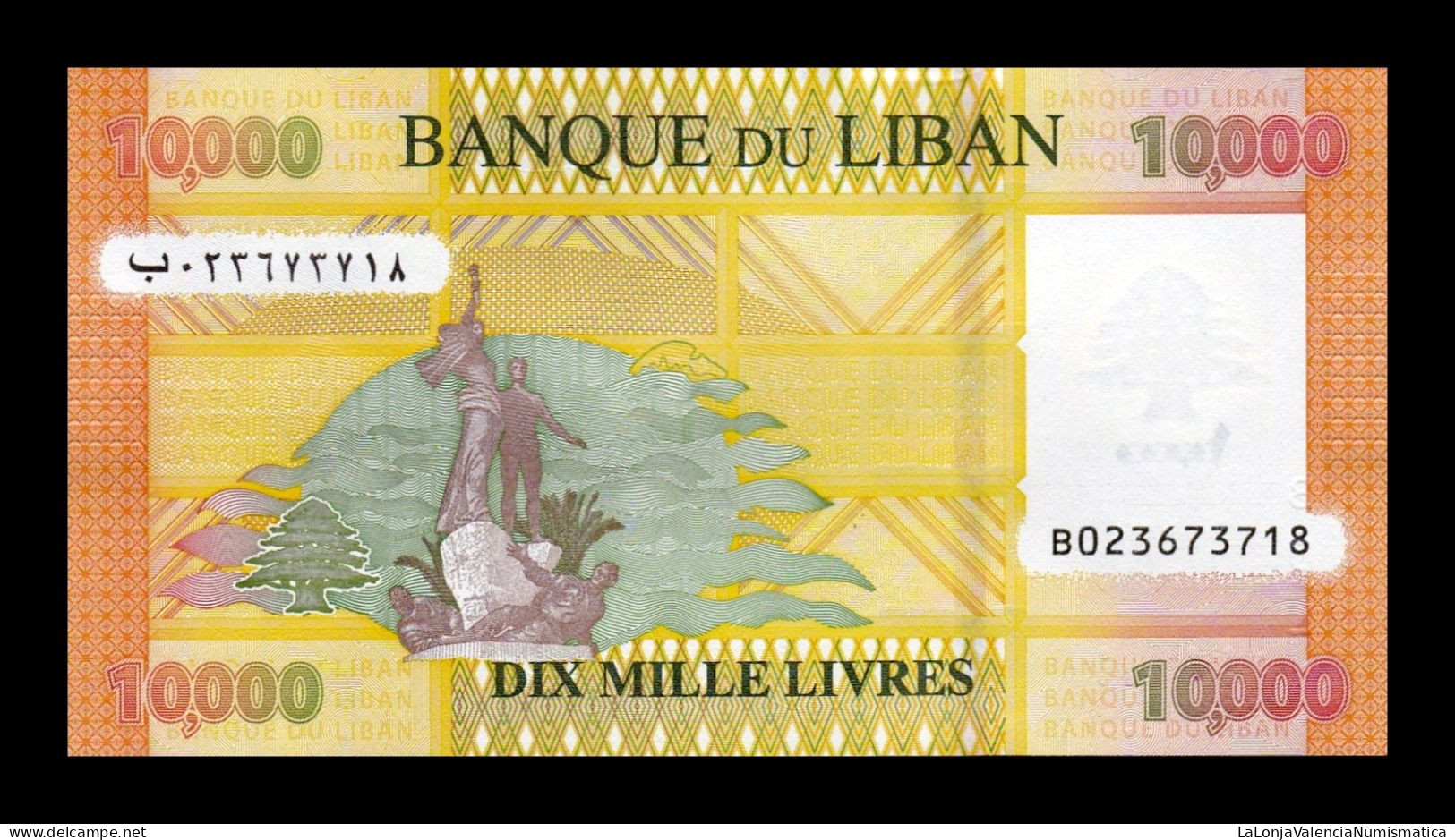 Líbano Lebanon 10000 Livres 2021 Pick 92c Sc Unc - Liban