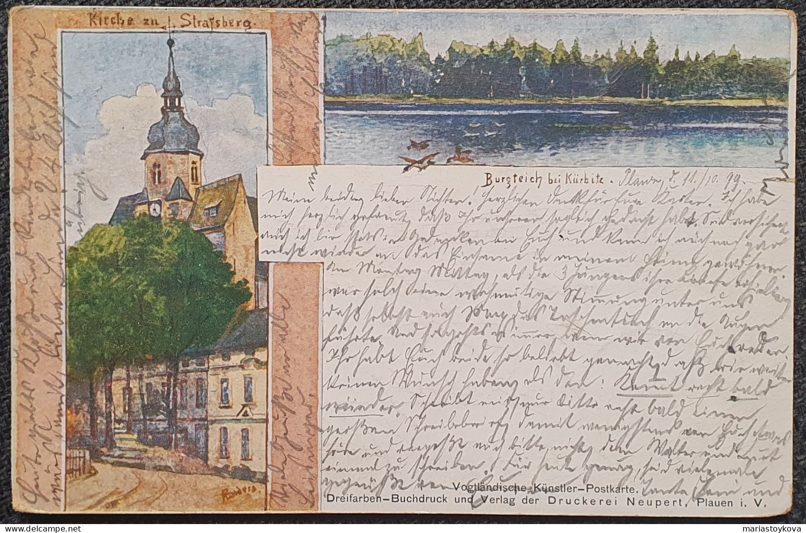 1899. Vogtland.Burgteich Bei Kürbitz. Kirche Zu Strassberg. - Vogtland