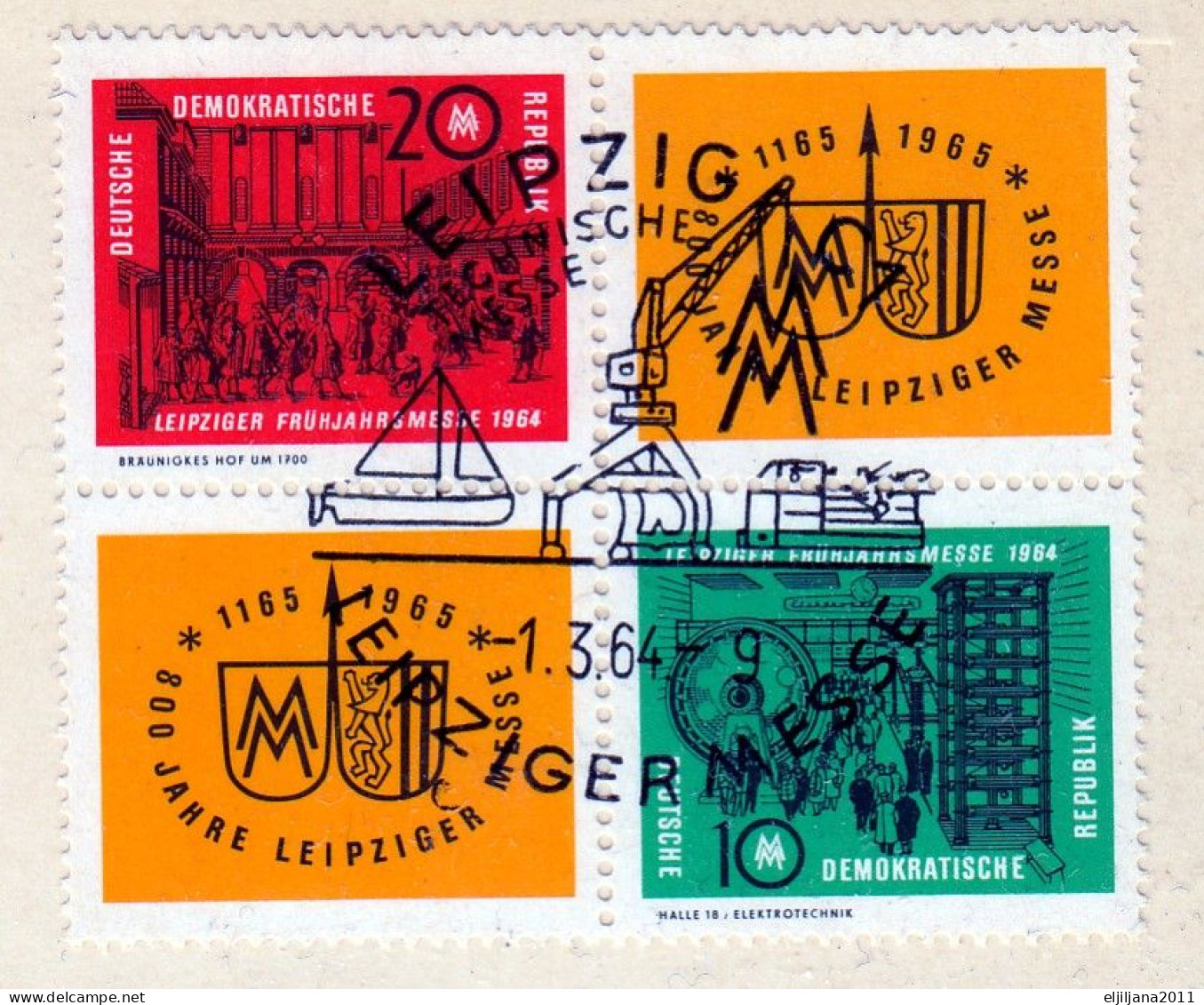 SALE !! 50 % OFF !! ⁕ Germany DDR 1964 ⁕ Leipzig, Spring Fair Mi.1012/1013 ⁕ FDC Postcard - Cartoline - Usati