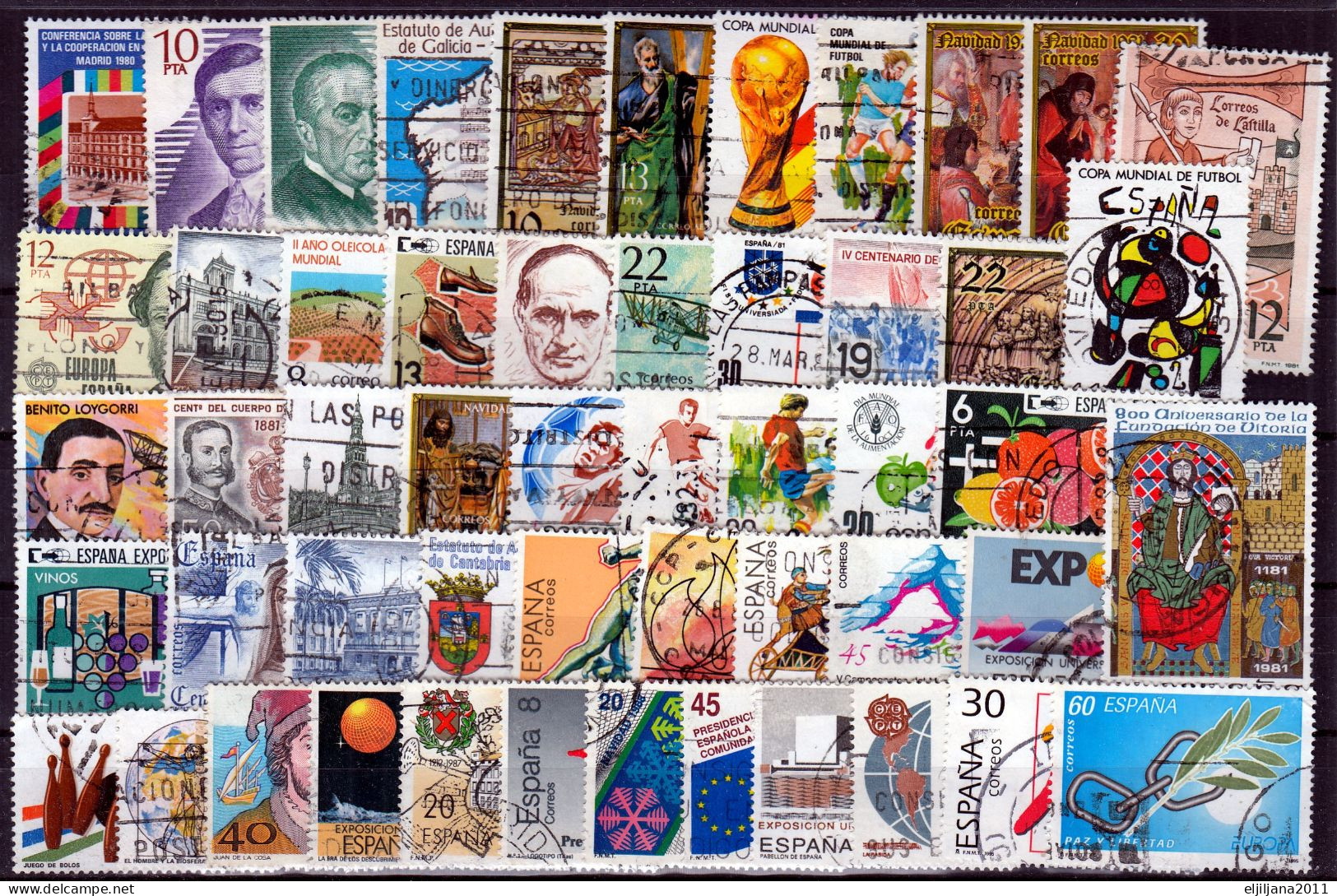 SALE !! 50 % OFF !! ⁕ SPAIN 1980 - 2003 ⁕ Nice Collection / Lot Of 105 Used Stamps ⁕ Scan - Collections