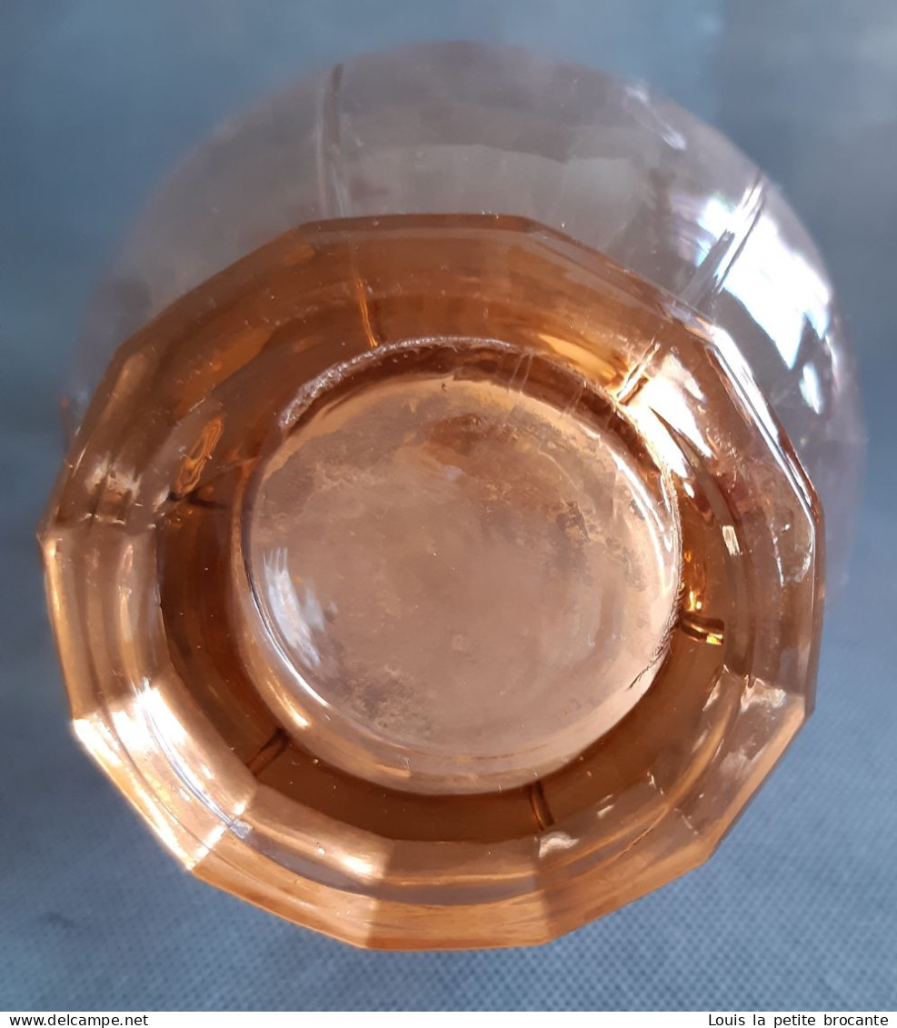 Service à Liqueur (goute) En Verre Transparent Coloré Rosé, Années 50, - Gläser