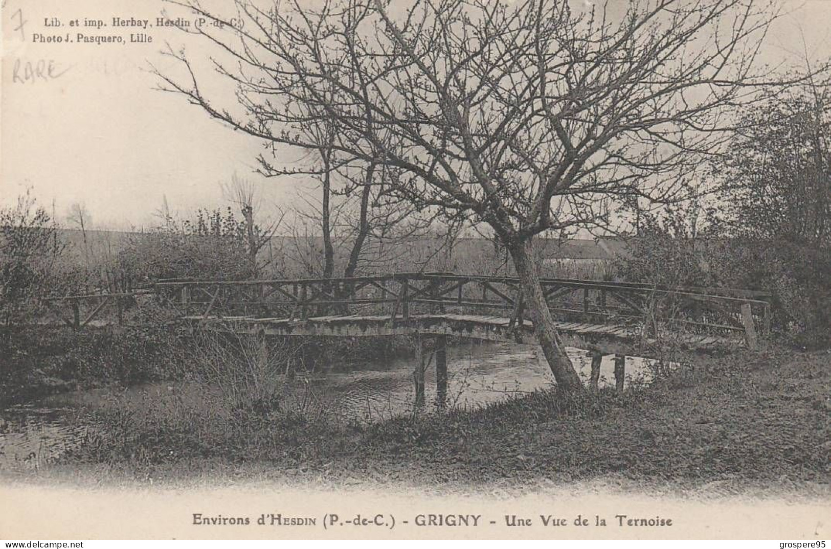 GRIGNY ENVIRONS D'HESDIN UNE VUE SUR LA TERNOISE RARE - Hesdin