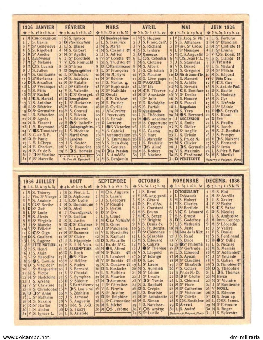 CALENDRIER DE POCHE 1936 : CHOCOLAT FIN À CROQUER - BÉBÉ DANS UNE MALLE - FLEURS - TRACES DE COLLE AU VERSO VOIR SCAN - Petit Format : 1921-40