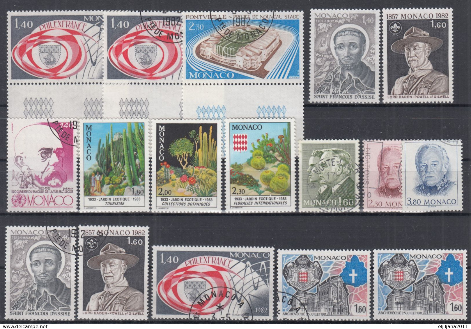 SALE !! 50 % OFF !! ⁕ MONACO 1982/83 ⁕ Collection / Lot Of 17 Stamps ( MNH & Used ) ⁕ See Scan - Gebraucht