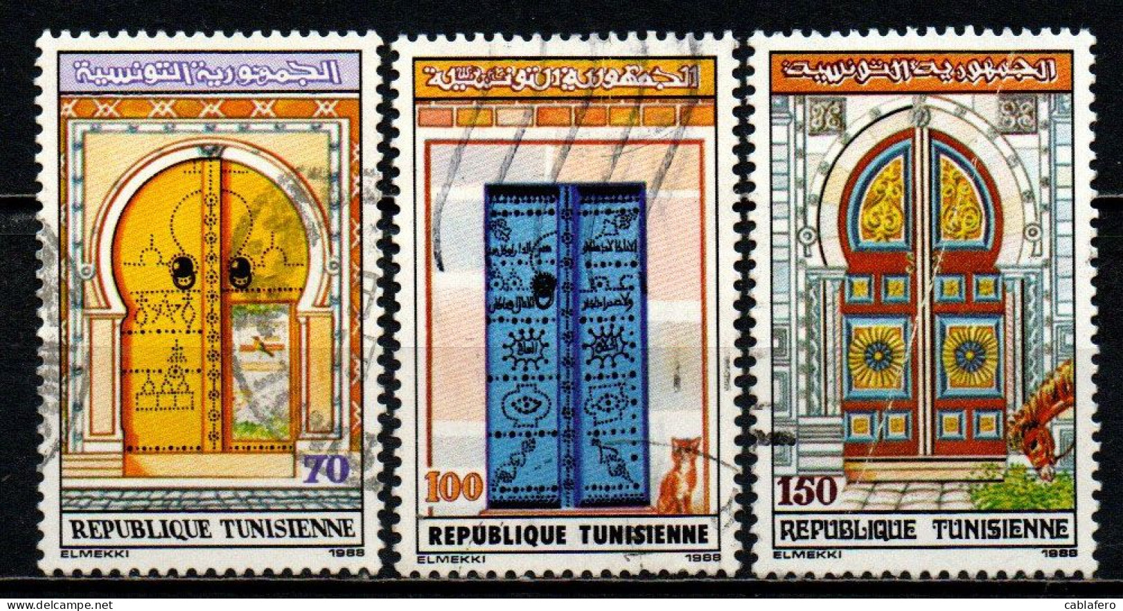 TUNISIA - 1988 - Decorative Doorways - USATI - Tunisie (1956-...)