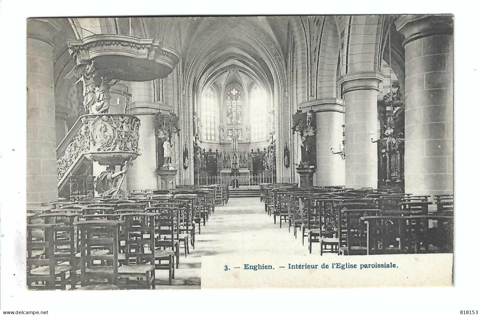 3  -  Enghien  -  Intérieur De L'Eglise Paroissiale  1912 - Enghien - Edingen