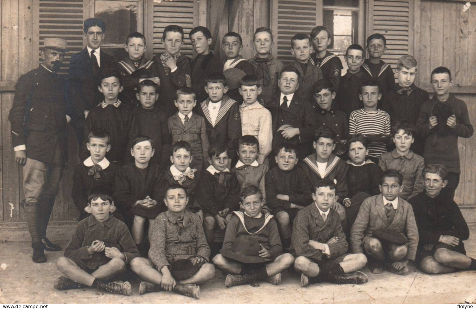 Casablanca - Carte Photo - Classe , Groupe D'enfants - école - Photographe GILLOT - Maroc Morocco - Casablanca