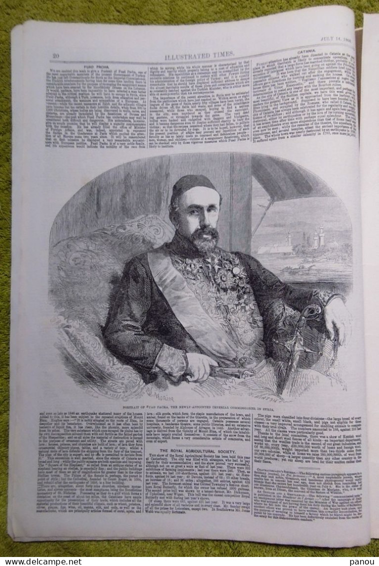 THE ILLUSTRATED TIMES 276. JULY 14, 1860 SICILIAN INSURRECTION PALERMO INSURREZIONE SICILIA SYRIA CATANIA VOLUNTEERS - Autres & Non Classés