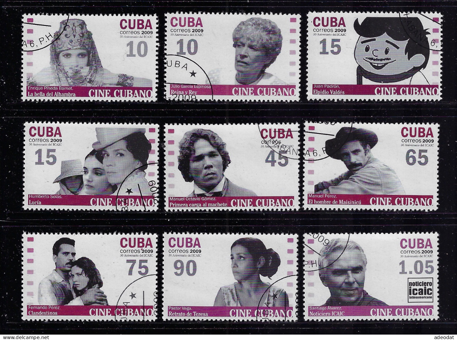 CUBA 2009 STAMPWORLD 5250-5258 CANCELLED - Used Stamps