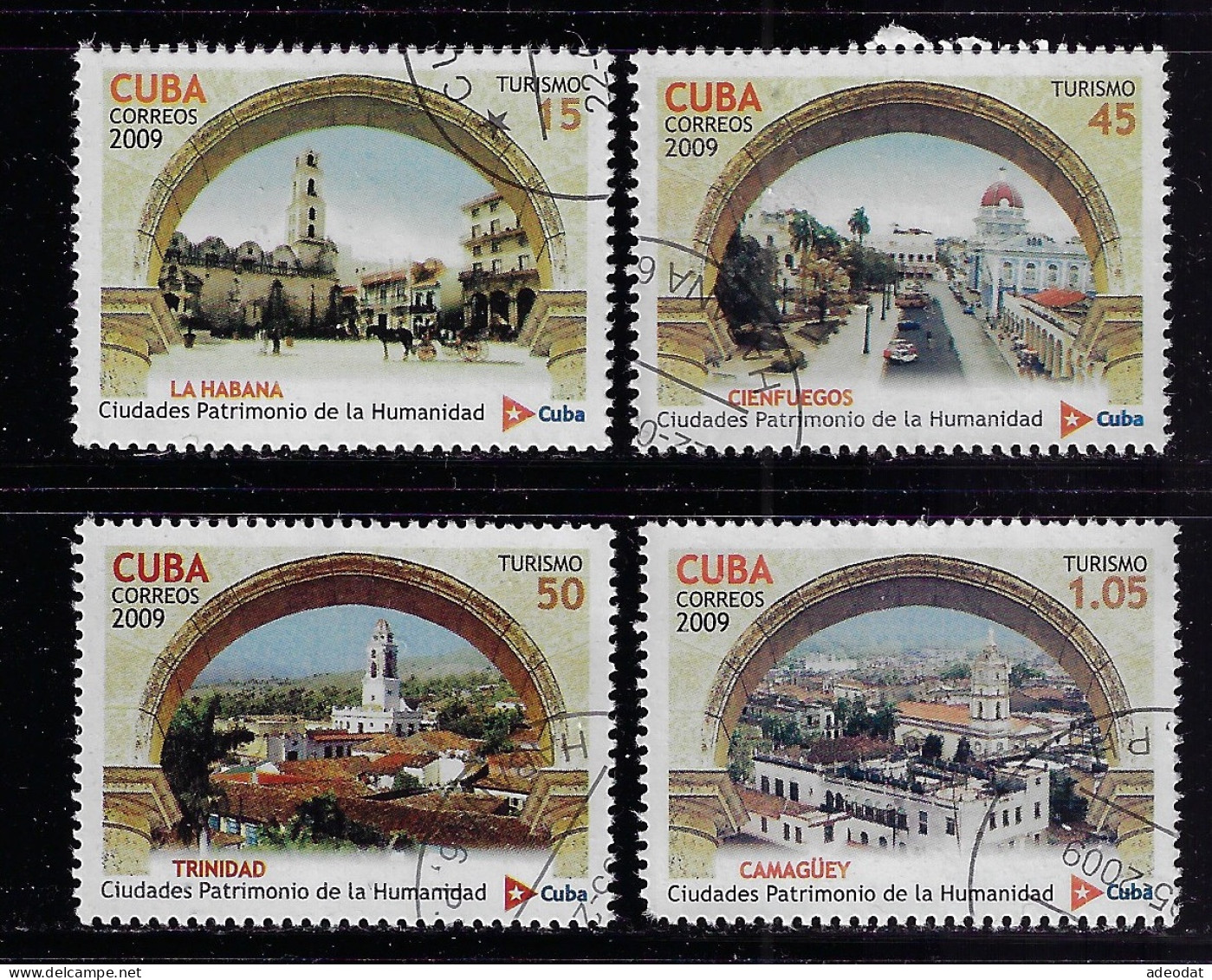 CUBA 2009 STAMPWORLD 5283-5286 CANCELLED - Usati