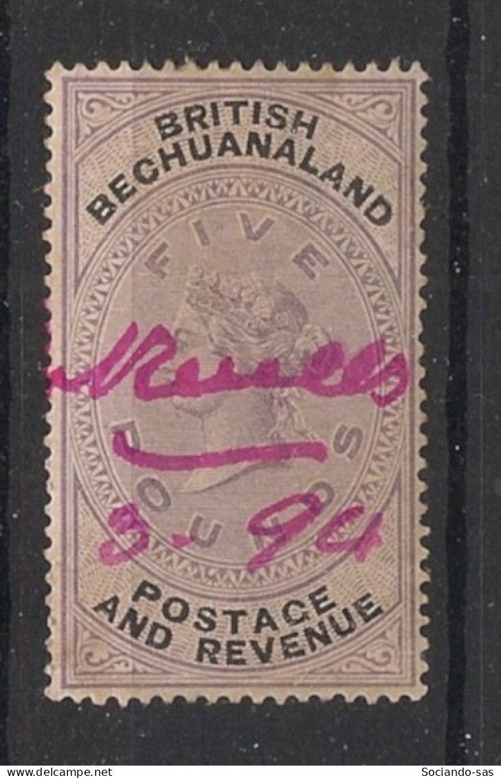 BECHUANALAND - 1888 - N°YT. 22 - 5£ Violet-noir - Oblitéré / Used - 1885-1895 Kronenkolonie