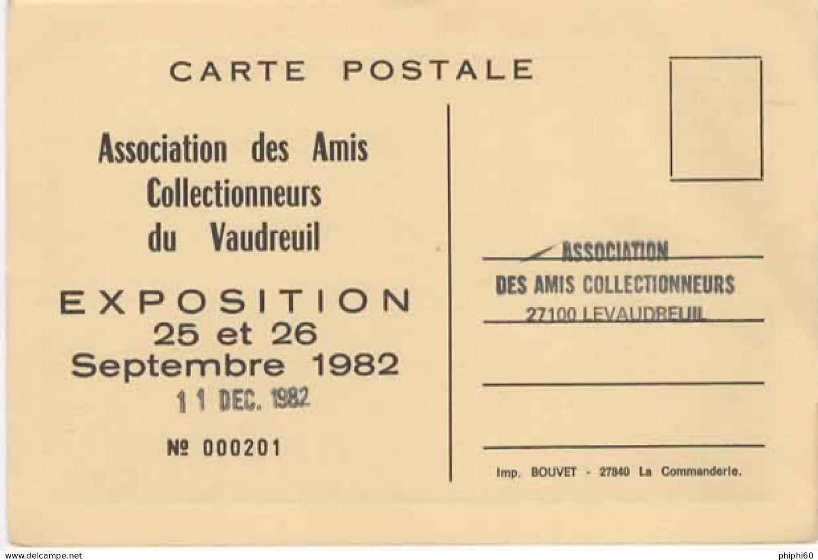LE VAUDREUIL   -  27  -  Association Des Amis Collectionneurs Du Vaudreuil - Exposition Du 25 Et 26 Septembre 1982 - Le Vaudreuil