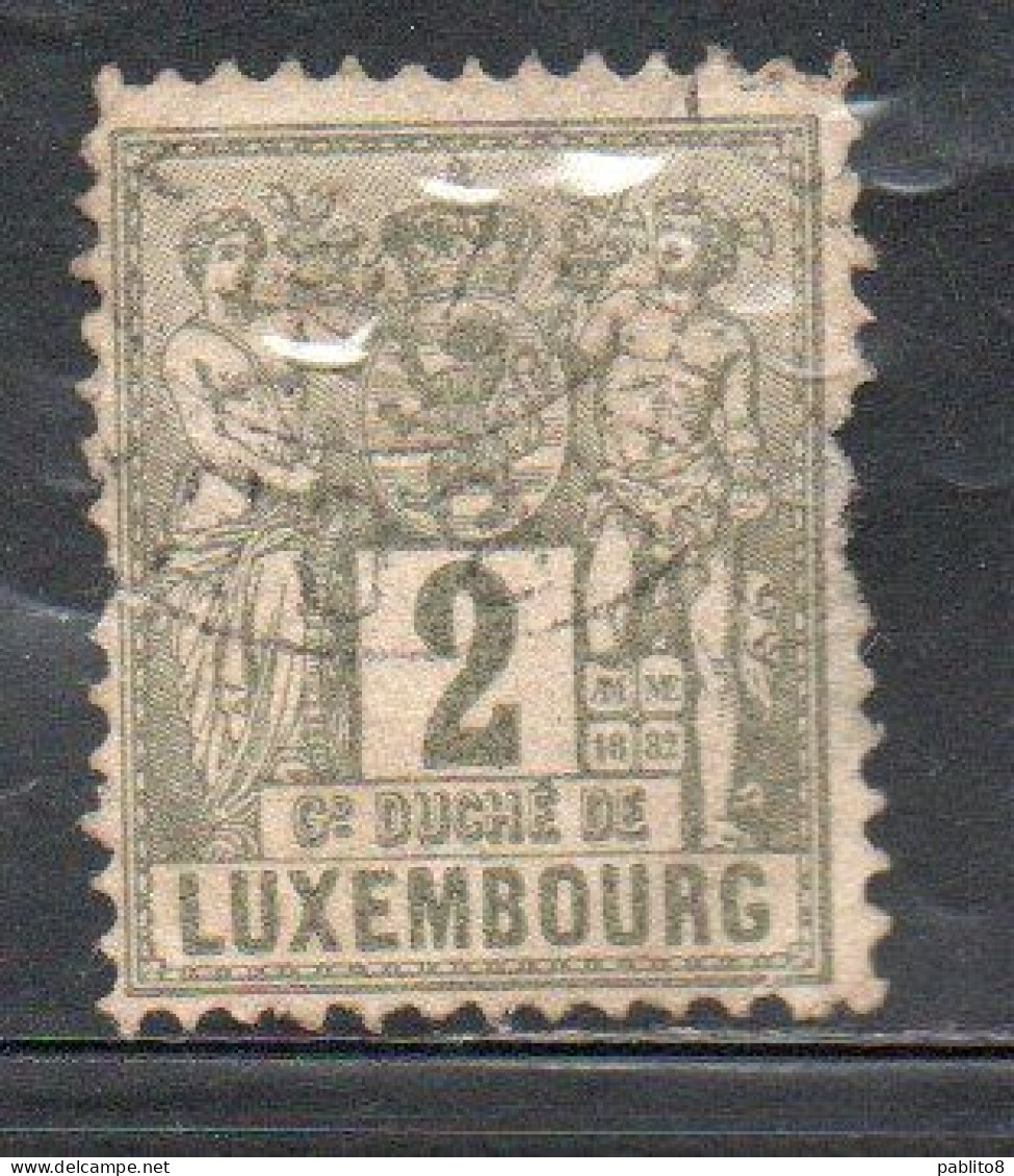 LUXEMBOURG LUSSEMBURGO 1882 INDUSTRY AND COMMERCE CENT. 2c USED USATO OBLITERE' - 1882 Allégorie