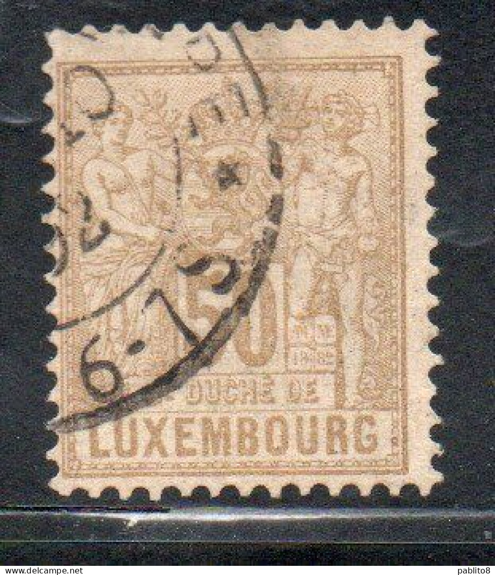 LUXEMBOURG LUSSEMBURGO 1882 INDUSTRY AND COMMERCE CENT. 50c USED USATO OBLITERE' - 1882 Allegory