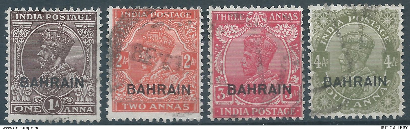 Bahrein,1934 -1937 Postage  & Revenue Stamps Of India Overprinted "BAHRAIN" ,Used - Bahreïn (...-1965)