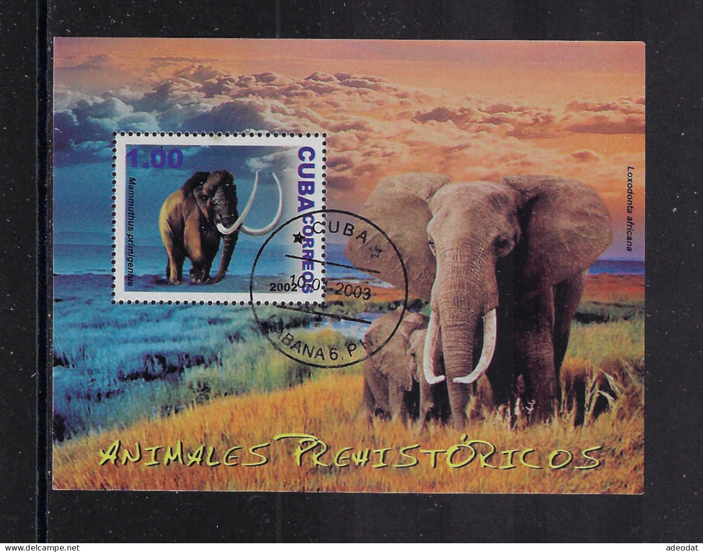 CUBA 2002 PREHISTORIC ANIMALS SCOTT 4282 CANCELLED - Used Stamps