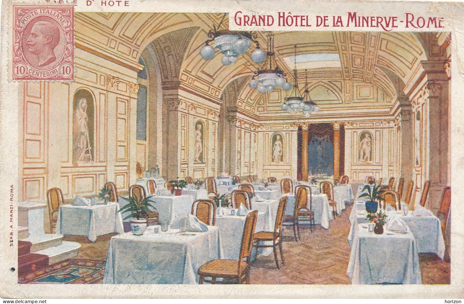 2f.163  ROMA - Grand Hotel De La Minerve - Rome - 1913 - Bar, Alberghi & Ristoranti