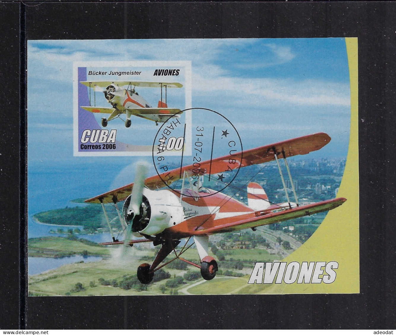 CUBA 2006 SOUVENIR SHEET AIRPLANES SCOTT 4606 CANCELLED - Used Stamps