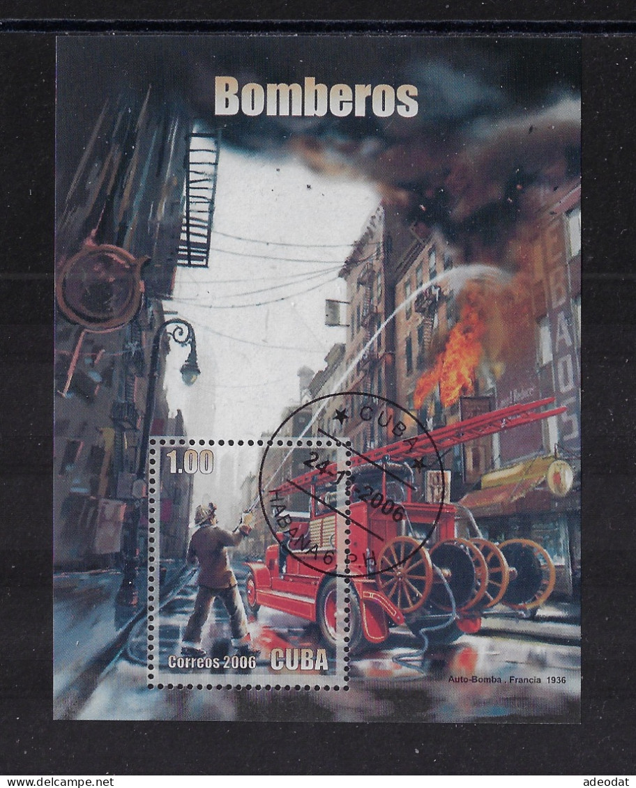 CUBA 2006 SOUVENIR SHEET FIREMAN SCOTT 4654 CANCELLED - Oblitérés