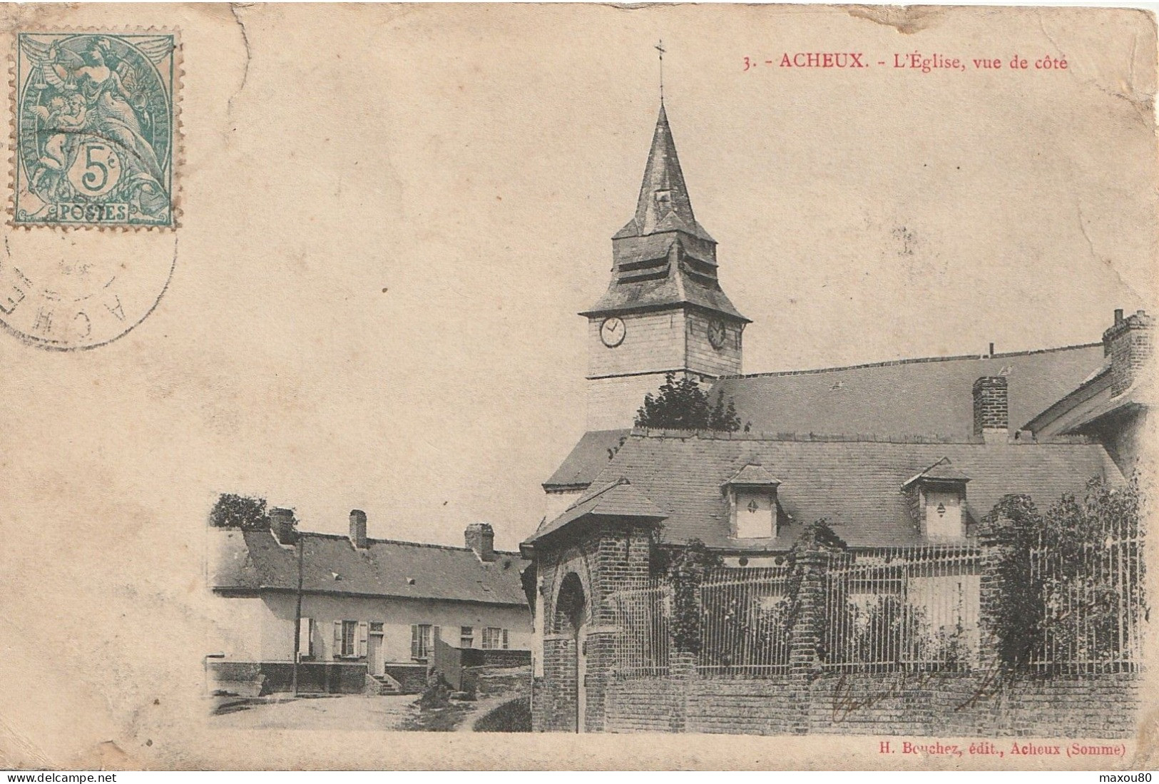 ACHEUX-EN-AMIENOIS  -  L'Eglise Vue De Côté - Acheux En Amienois